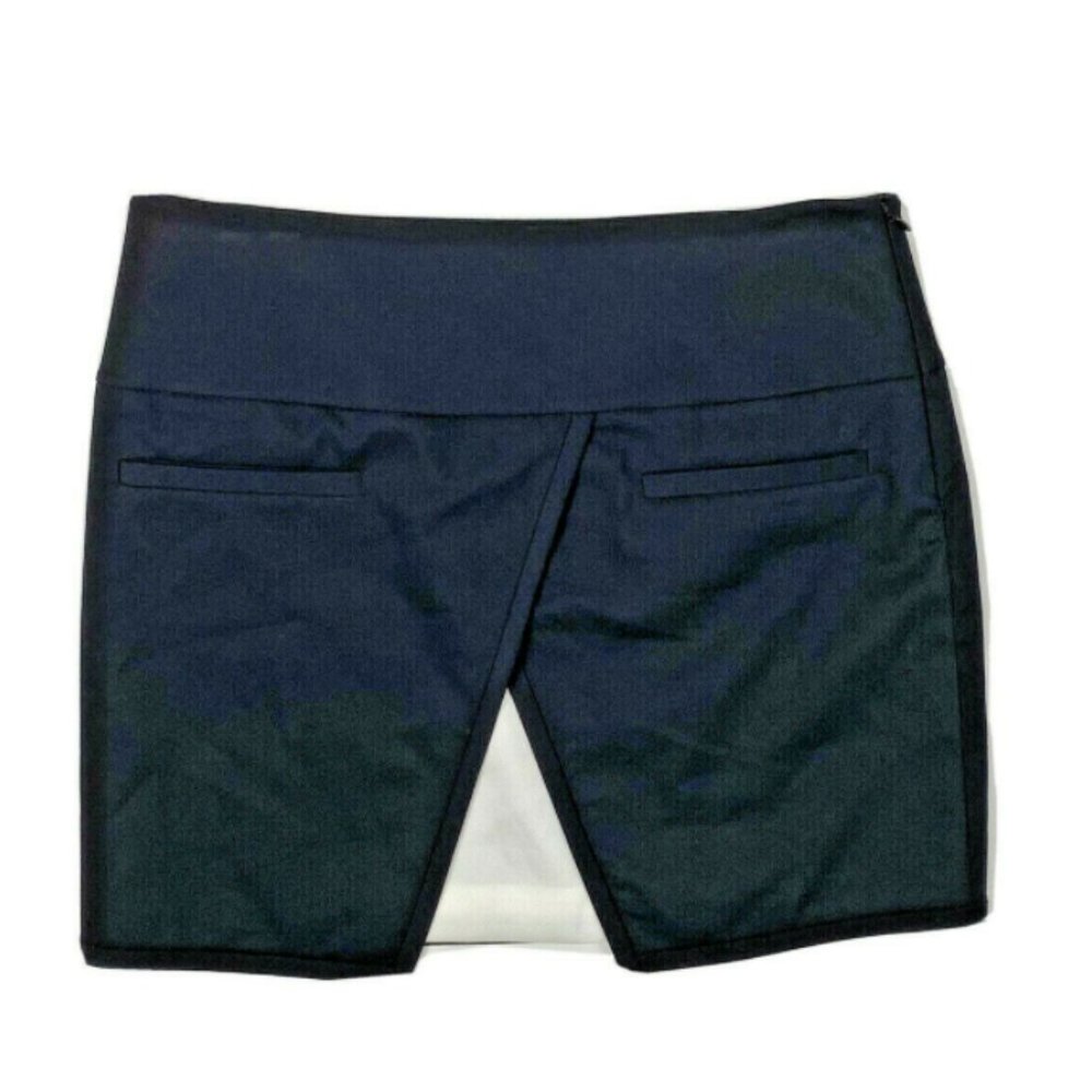 Tibi 6 Black White Mini Skirt Fitted Stretch Short